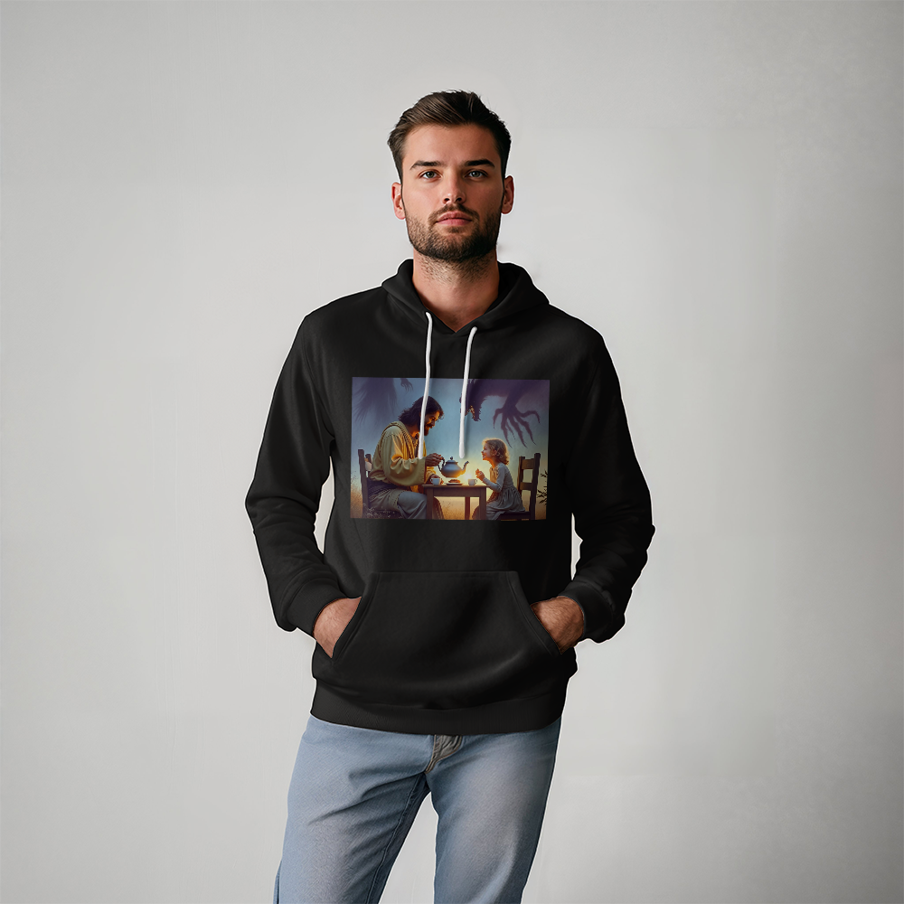 Divine Serenity Amidst Darkness  Hoodie – A Visionary Design for Fearless Hearts