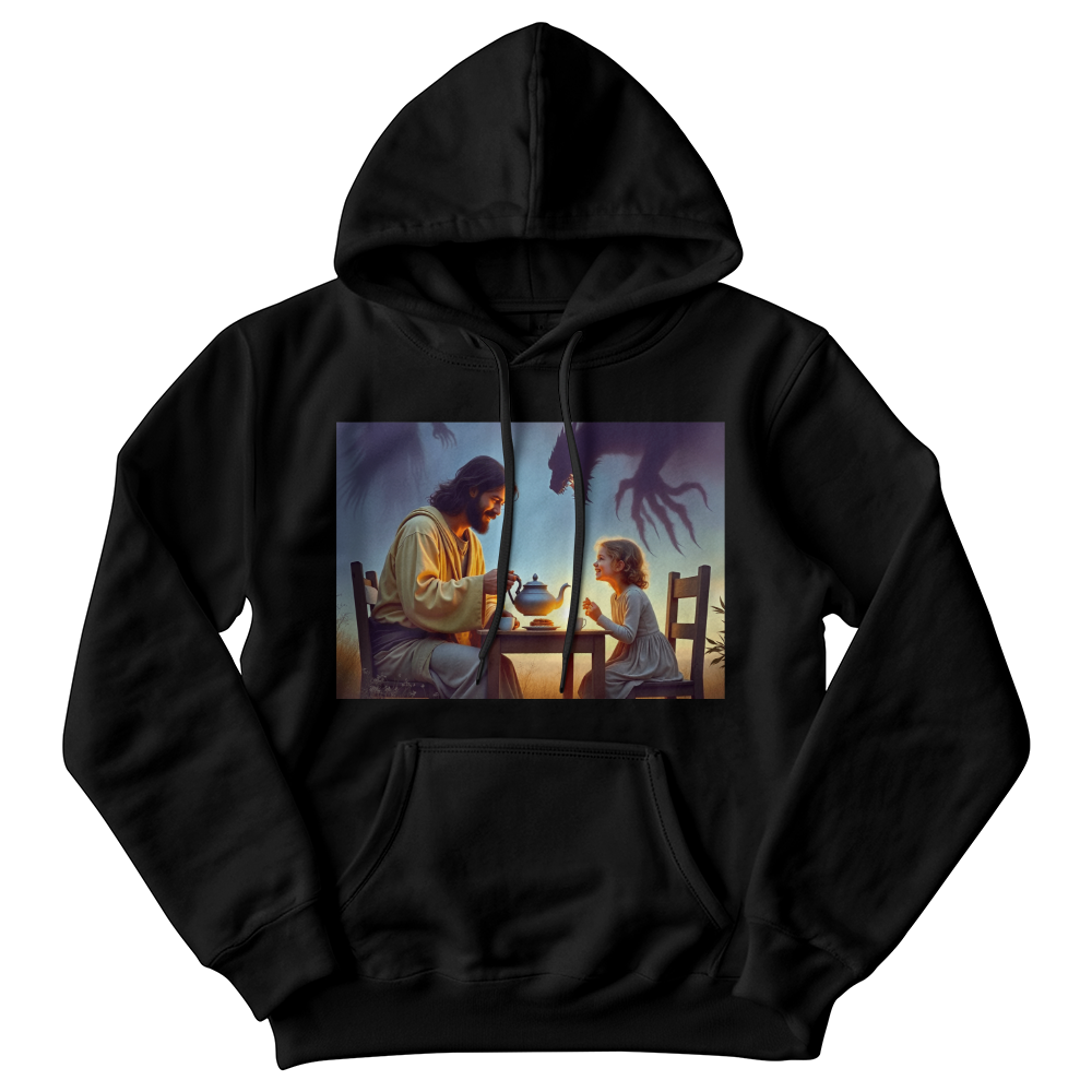 Divine Serenity Amidst Darkness  Hoodie – A Visionary Design for Fearless Hearts