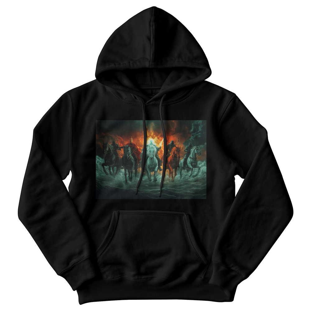 The Four Horsemen Hoodie – Riders of the Apocalypse, Bringers of Destiny A Bold and Fearless Design for Visionary Souls