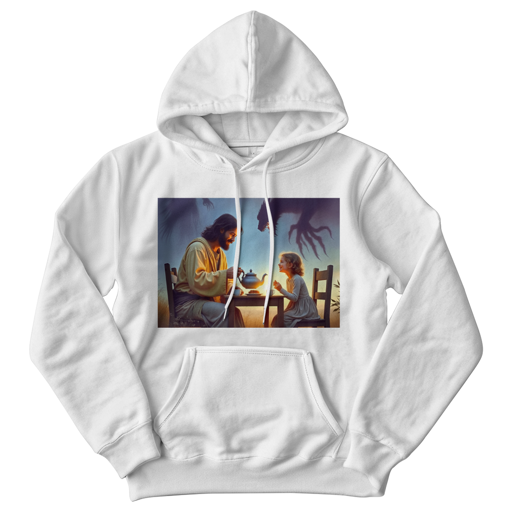 Divine Serenity Amidst Darkness  Hoodie – A Visionary Design for Fearless Hearts