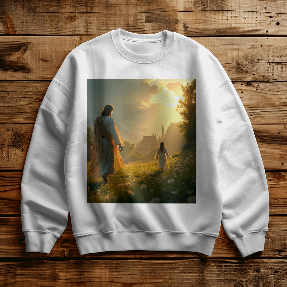 Companionship of Jesus Crewneck – Soft Cotton, Path of Faith, Divine Love