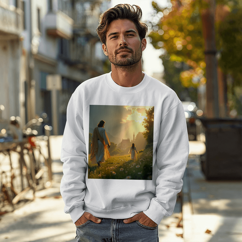 Companionship of Jesus Crewneck – Soft Cotton, Path of Faith, Divine Love