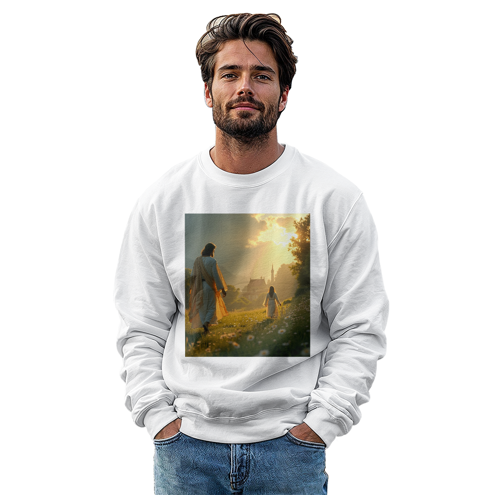 Companionship of Jesus Crewneck – Soft Cotton, Path of Faith, Divine Love