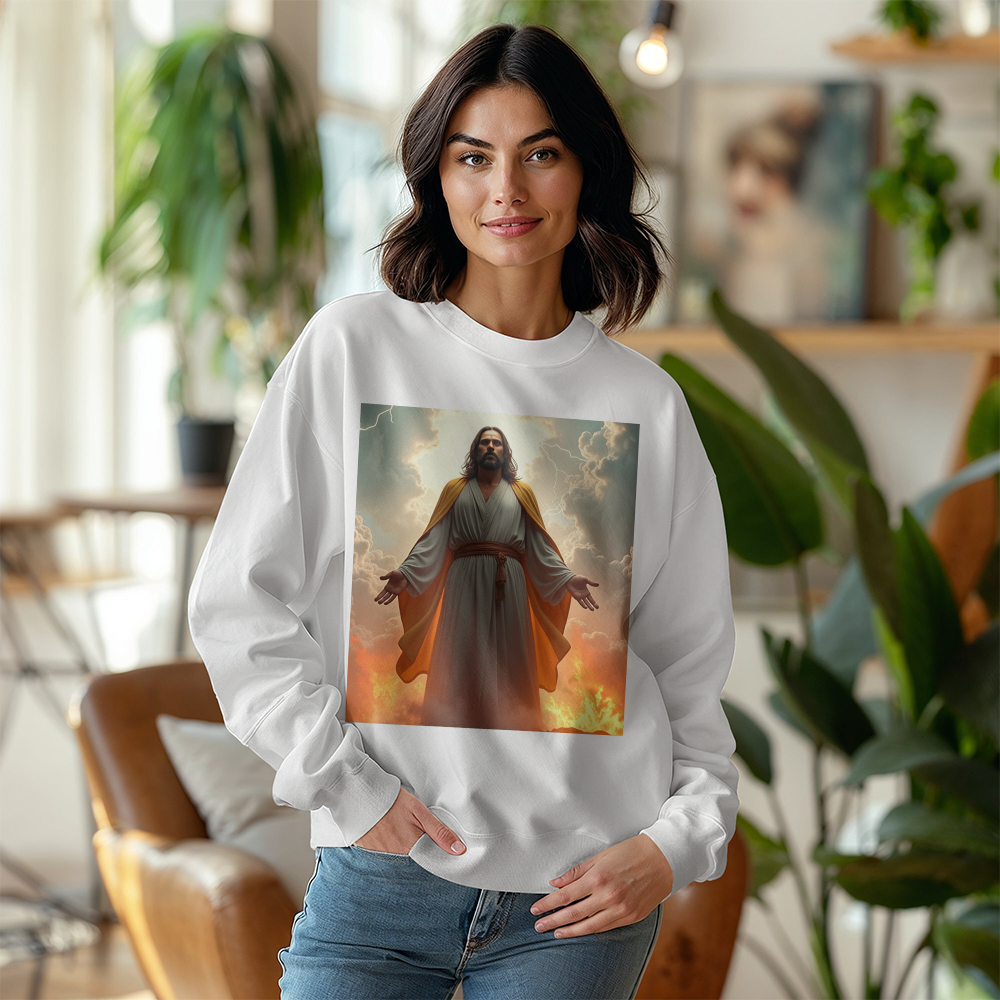 Resurrection of Jesus Crewneck Sweatshirt– Soft Cotton, Symbol of Strength and Faith