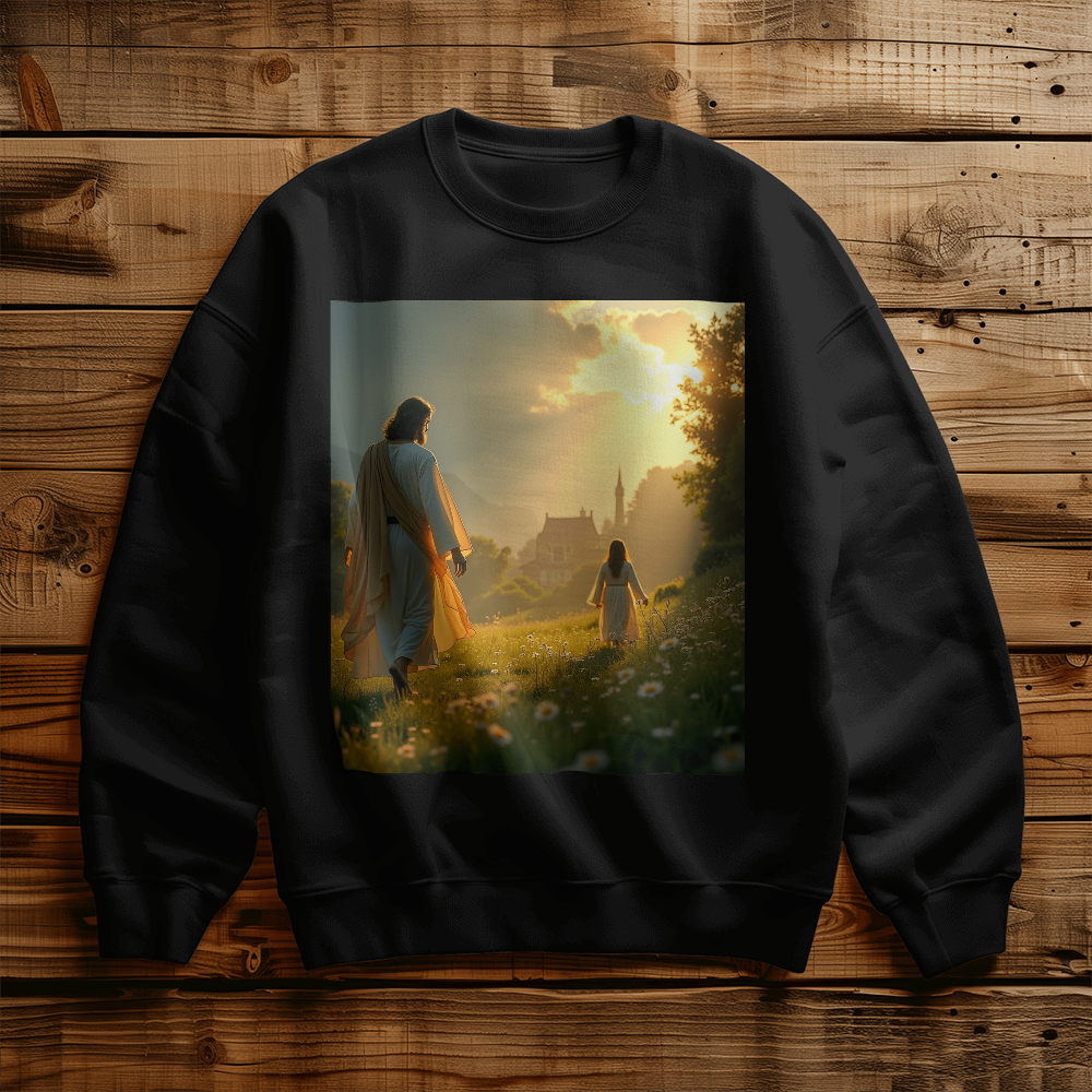 Companionship of Jesus Crewneck – Soft Cotton, Path of Faith, Divine Love