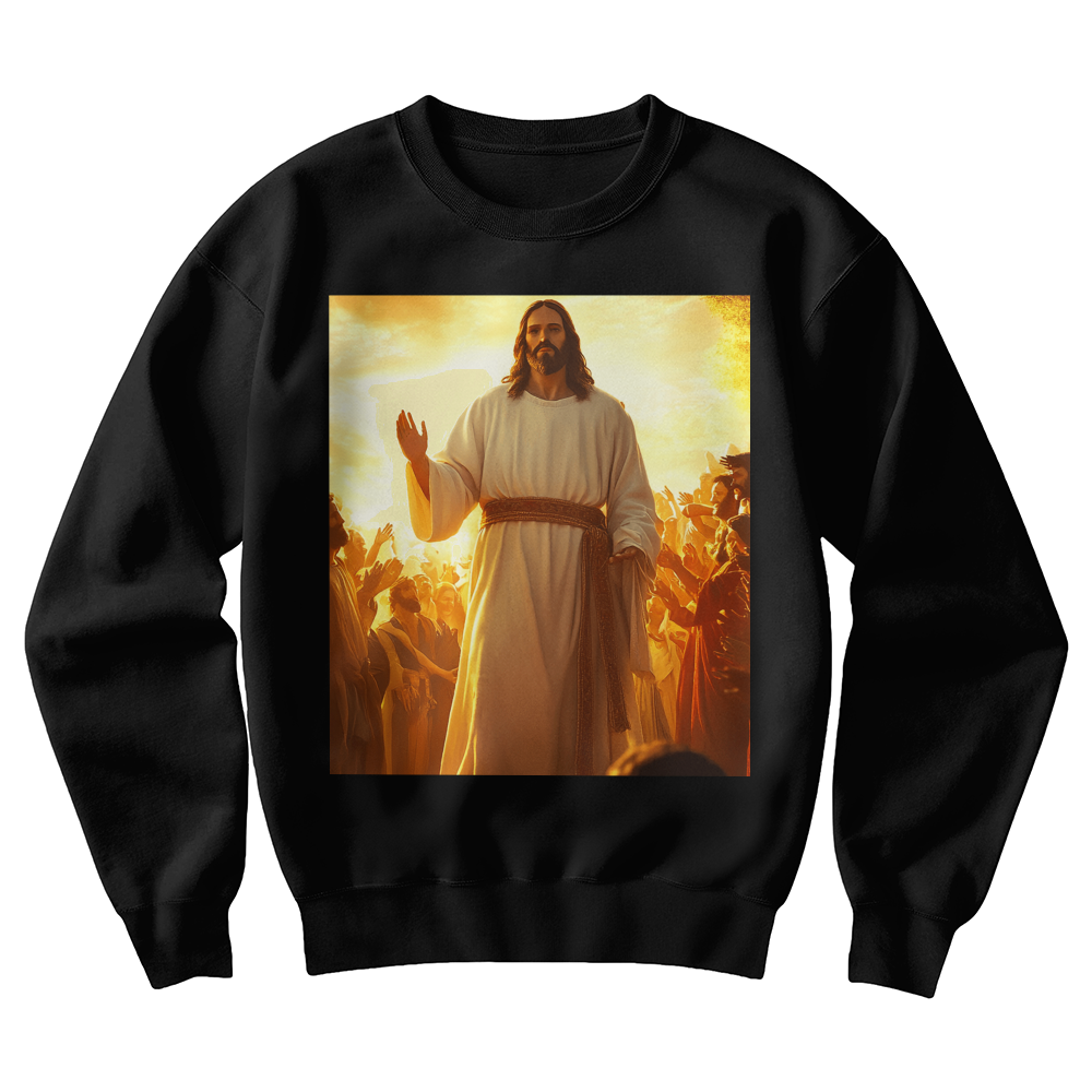 Glorious Savior Sweatshirt – Premium Cotton, Divine Presence Design, A Testament of Faith and Light