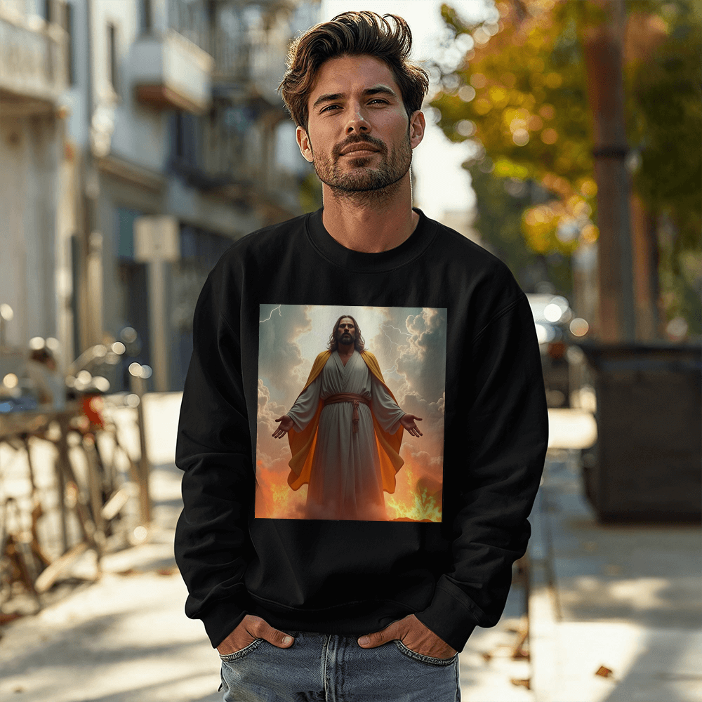 Resurrection of Jesus Crewneck Sweatshirt– Soft Cotton, Symbol of Strength and Faith