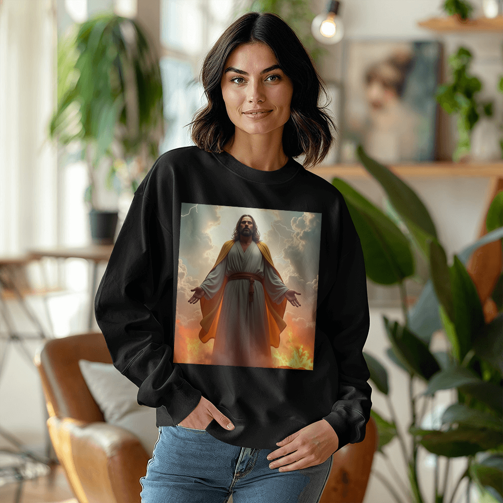 Resurrection of Jesus Crewneck Sweatshirt– Soft Cotton, Symbol of Strength and Faith