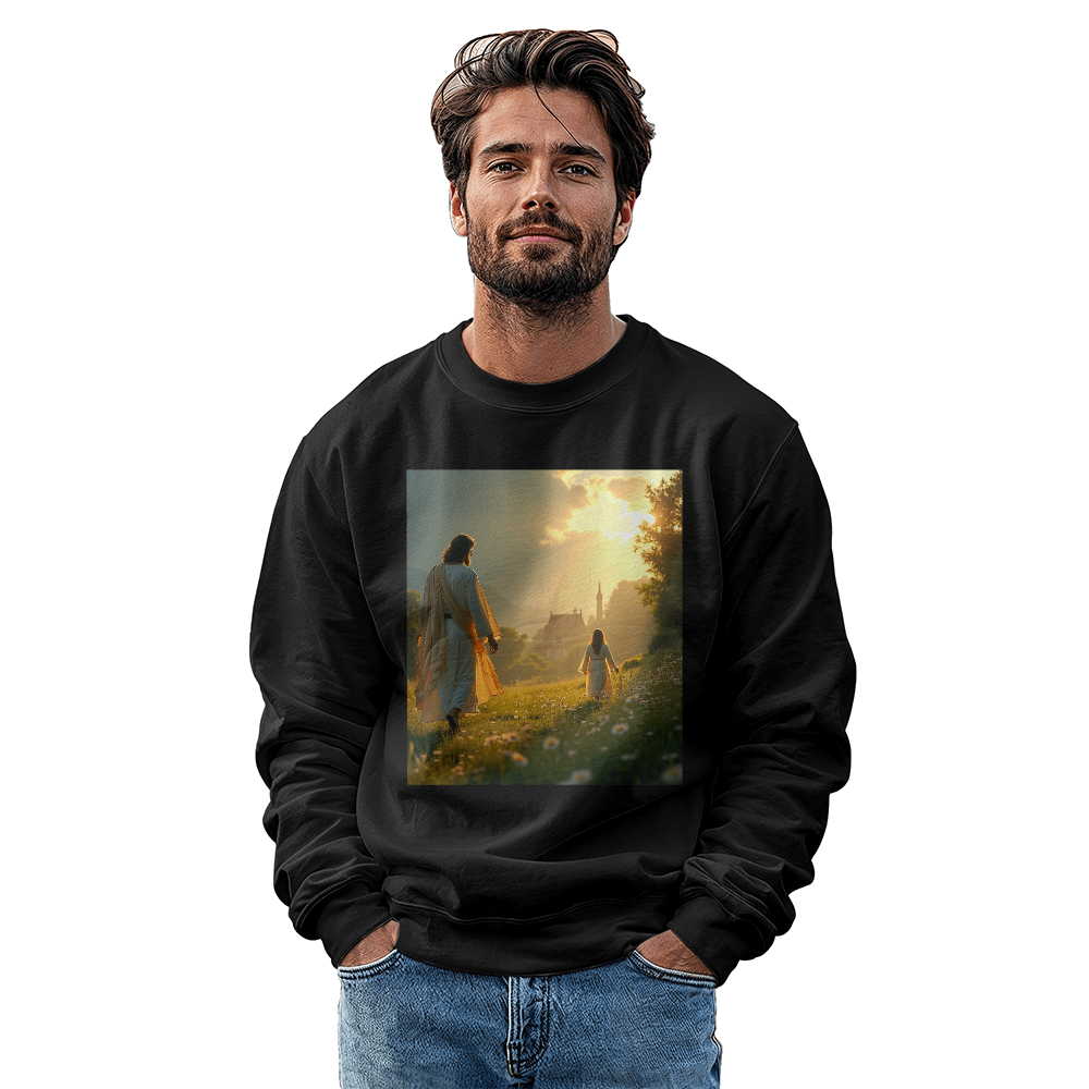 Companionship of Jesus Crewneck – Soft Cotton, Path of Faith, Divine Love