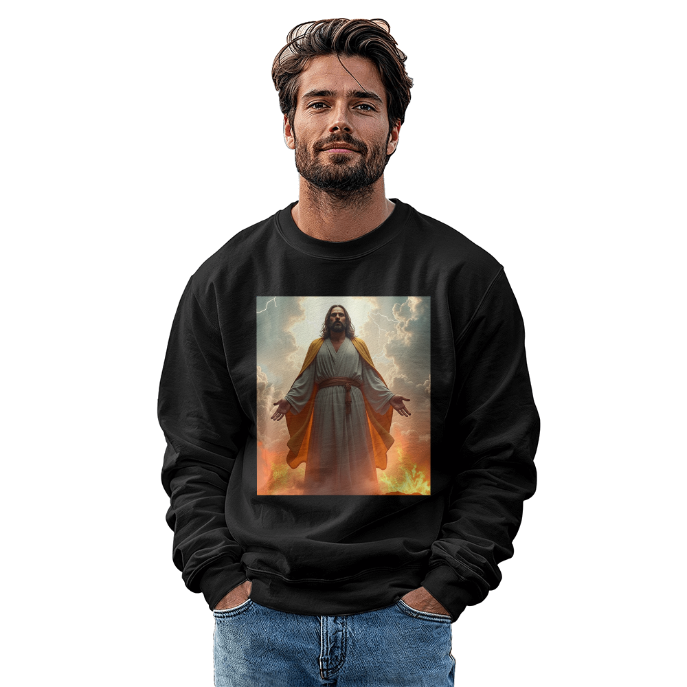 Resurrection of Jesus Crewneck Sweatshirt– Soft Cotton, Symbol of Strength and Faith