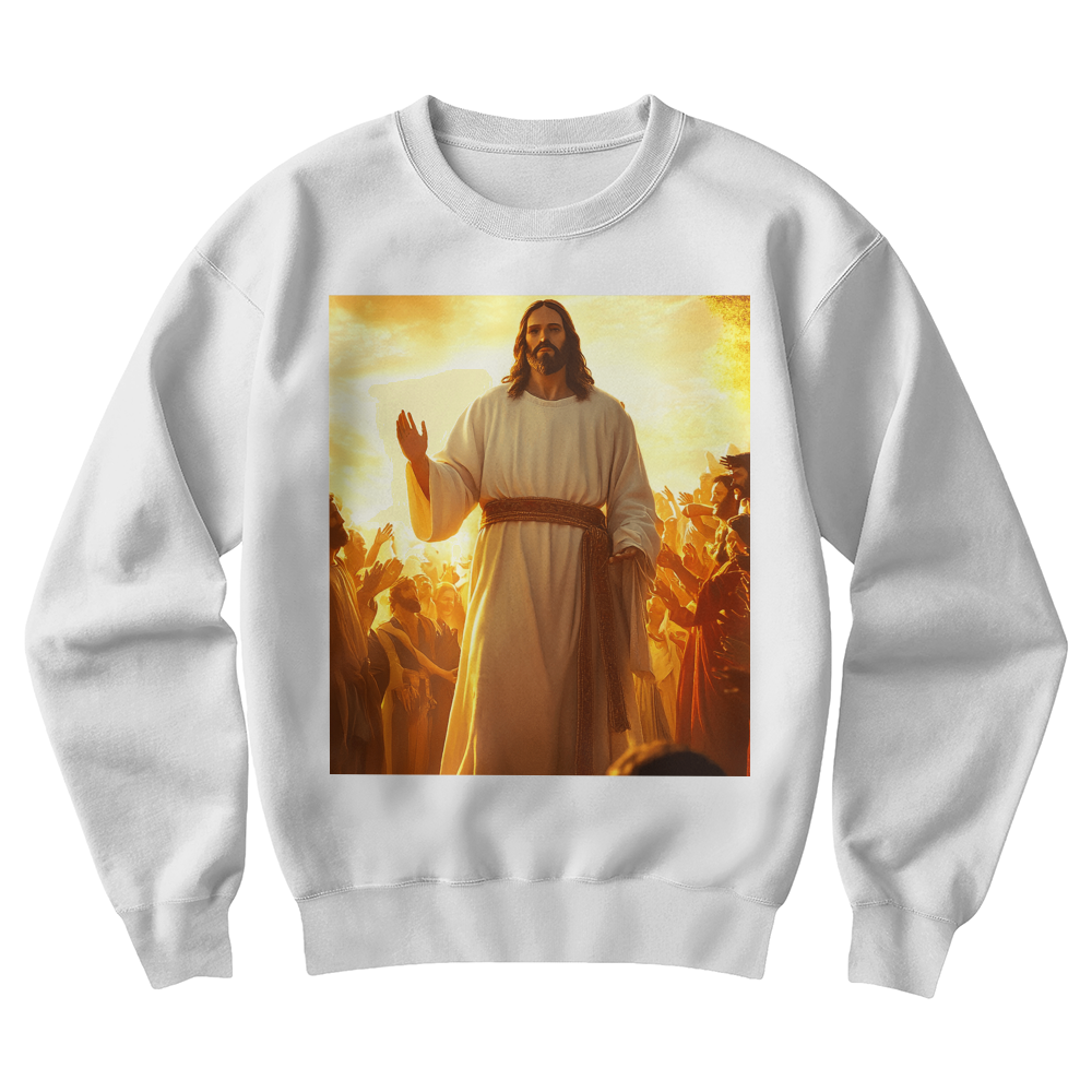 Glorious Savior Sweatshirt – Premium Cotton, Divine Presence Design, A Testament of Faith and Light