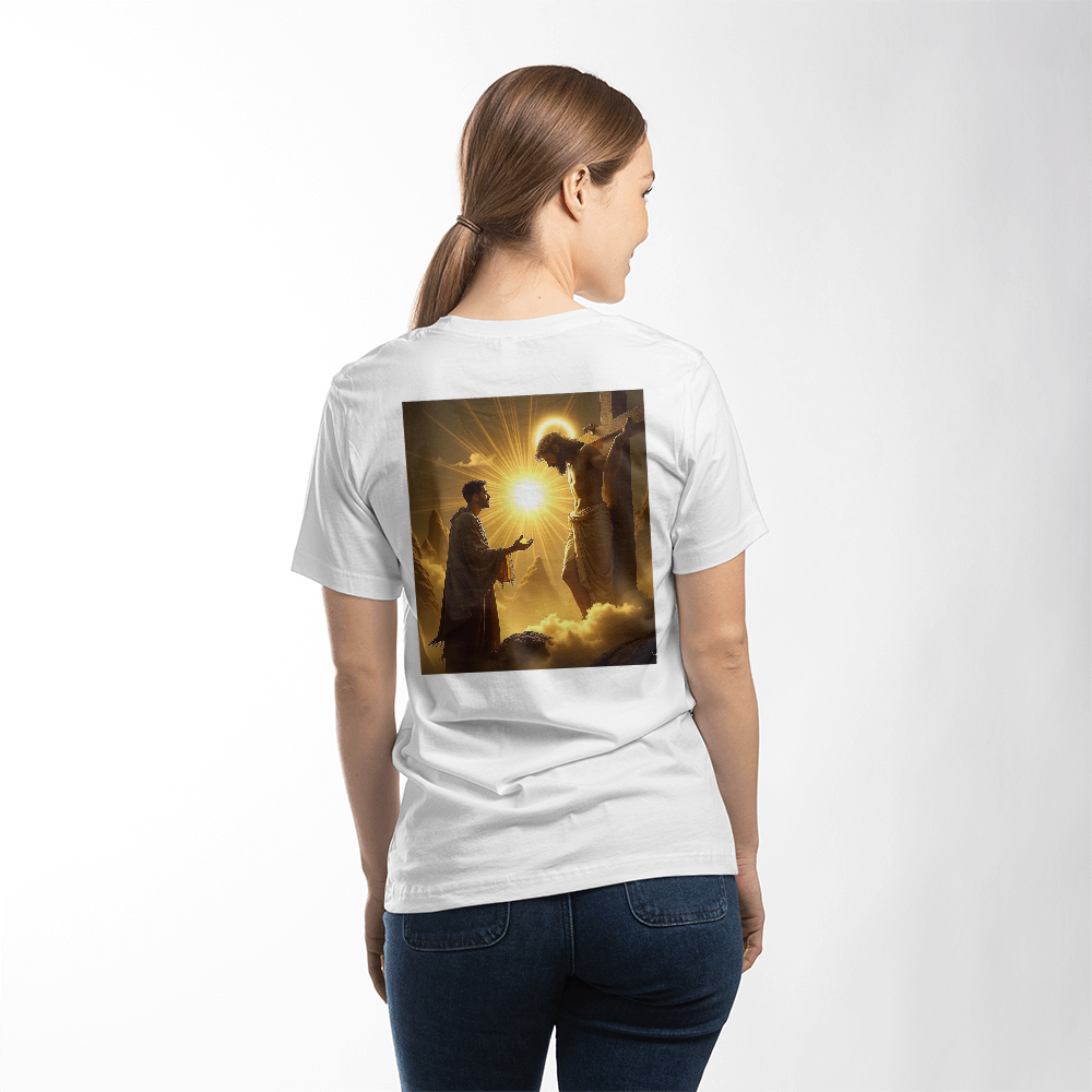 Cross Redemption Tee – High-Quality Cotton with a Divine Jesus on the Cross Design