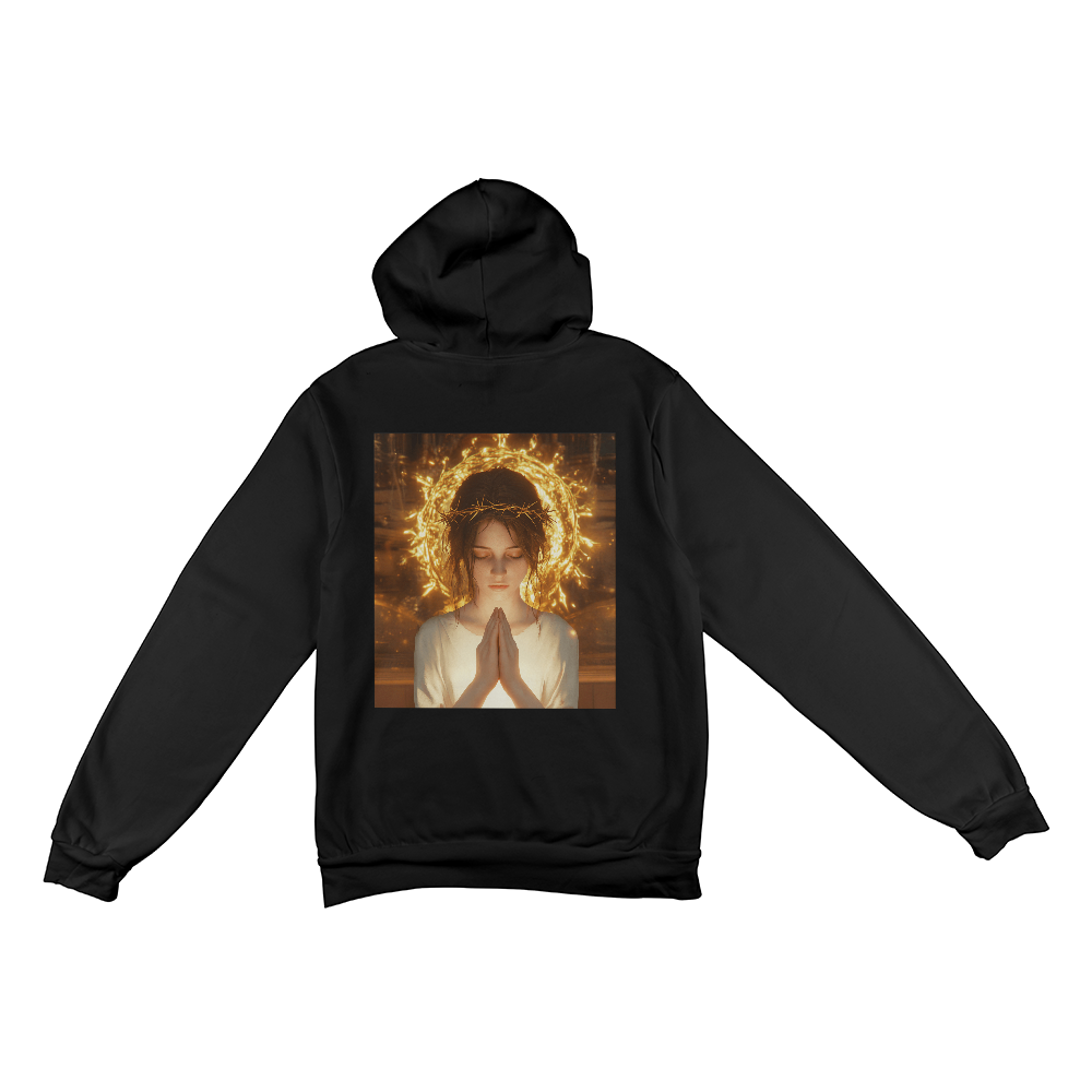 Crown of Thorns Prayer Hoodie – Divine Light, Faithful Prayer, Perfect for Reflecting His Love