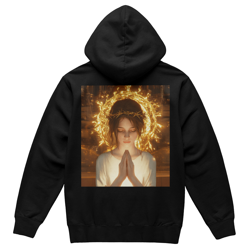 Crown of Thorns Prayer Hoodie – Divine Light, Faithful Prayer, Perfect for Reflecting His Love