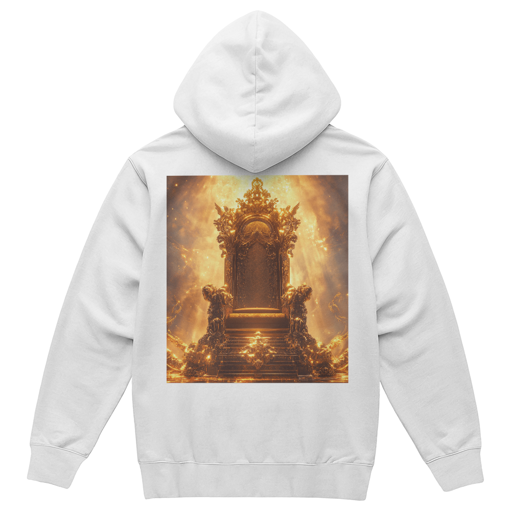 Heavenly Throne Hoodie – Cozy Fabric with a Shining Golden Throne Pattern