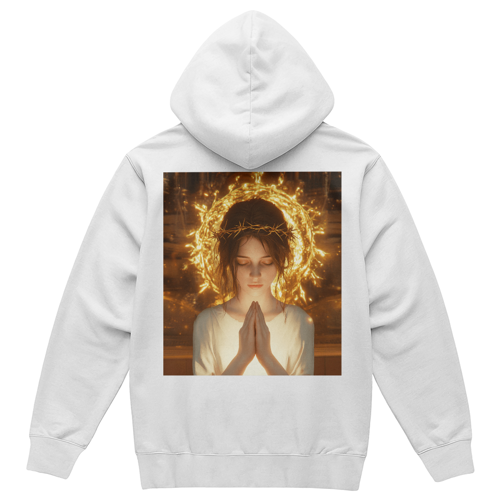 Crown of Thorns Prayer Hoodie – Divine Light, Faithful Prayer, Perfect for Reflecting His Love