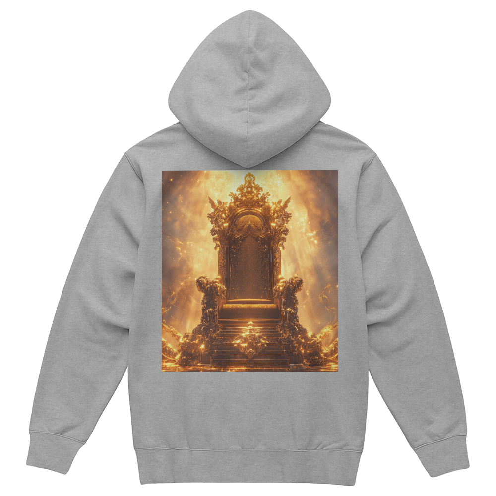 Heavenly Throne Hoodie – Cozy Fabric with a Shining Golden Throne Pattern