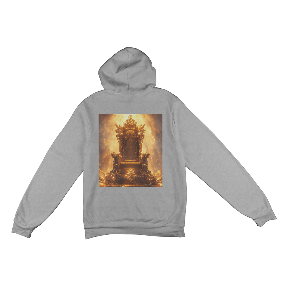 Heavenly Throne Hoodie – Cozy Fabric with a Shining Golden Throne Pattern