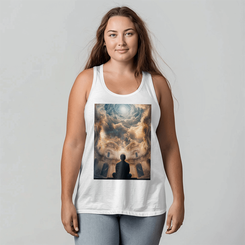 Sacred Tranquility Vest – Cozy Cotton with a Profound Heavenly Gaze Design