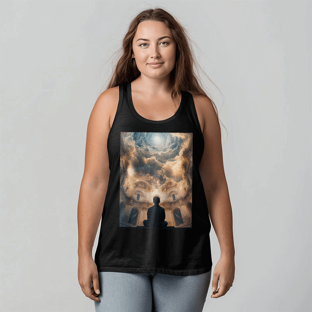 Sacred Tranquility Vest – Cozy Cotton with a Profound Heavenly Gaze Design