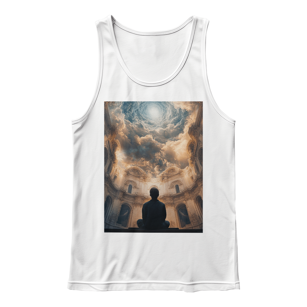 Sacred Tranquility Vest – Cozy Cotton with a Profound Heavenly Gaze Design