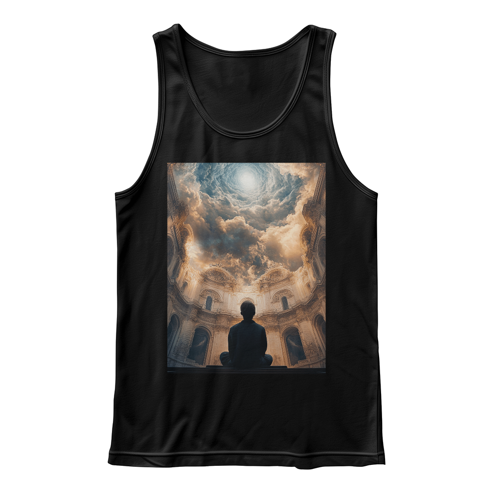 Sacred Tranquility Vest – Cozy Cotton with a Profound Heavenly Gaze Design