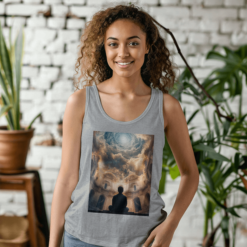 Sacred Tranquility Vest – Cozy Cotton with a Profound Heavenly Gaze Design