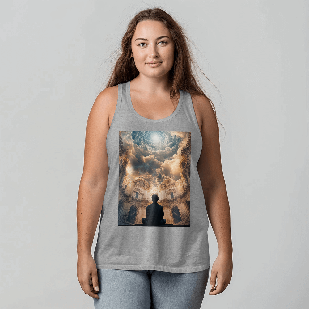 Sacred Tranquility Vest – Cozy Cotton with a Profound Heavenly Gaze Design