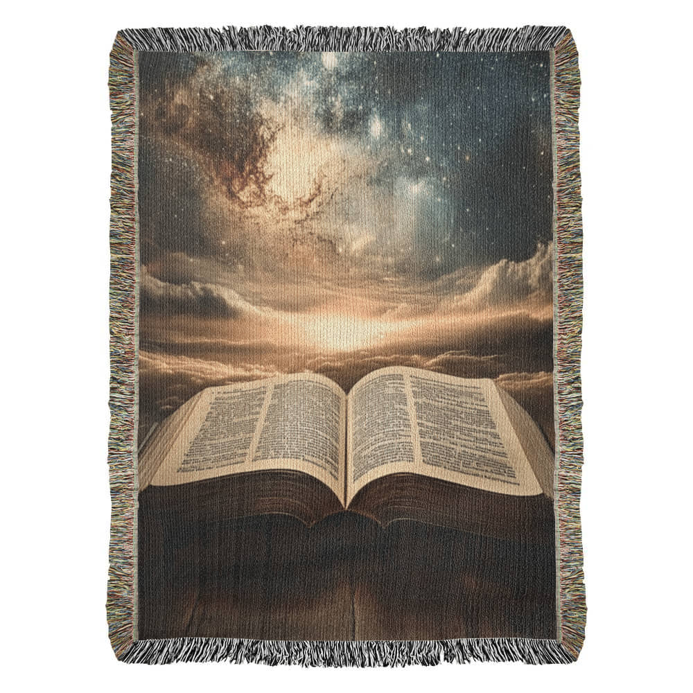 Divine Holy Bible Blanket – Ultra-Soft with Tassels and Sacred Heavenly Atmosphere