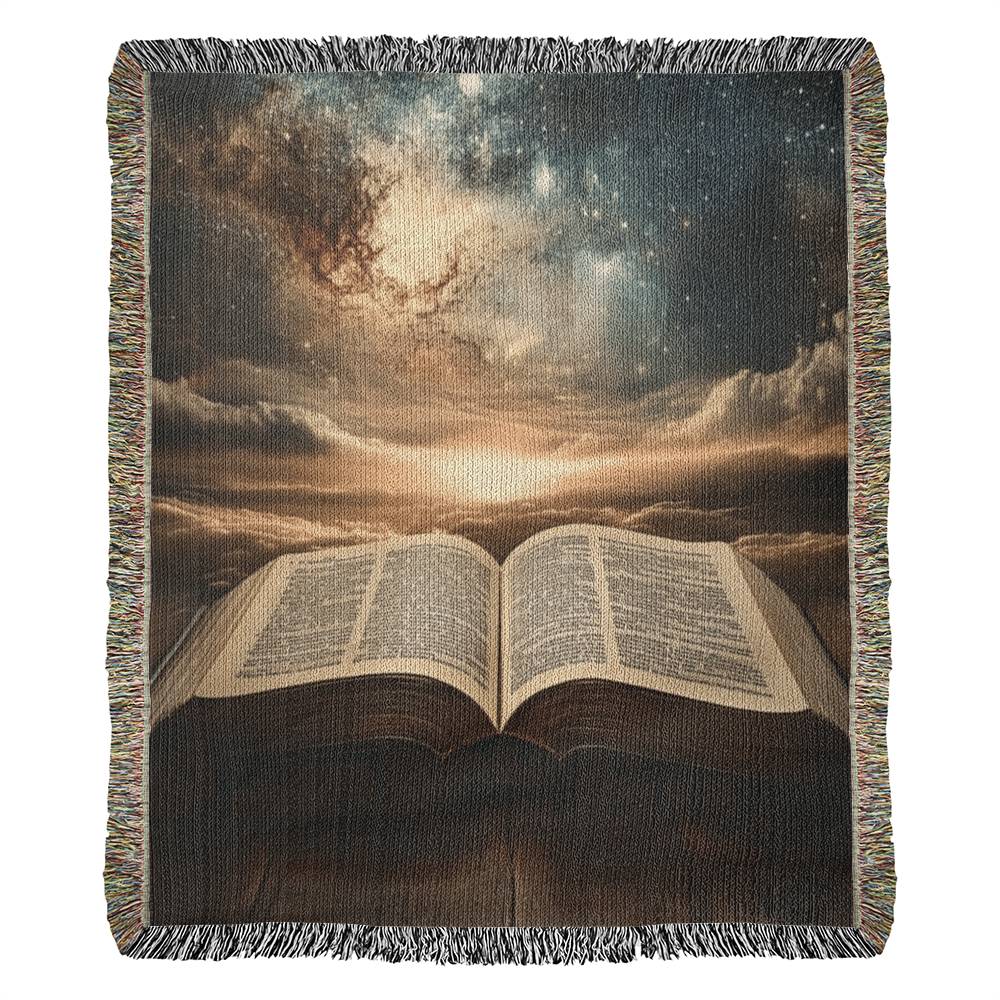 Divine Holy Bible Blanket – Ultra-Soft with Tassels and Sacred Heavenly Atmosphere