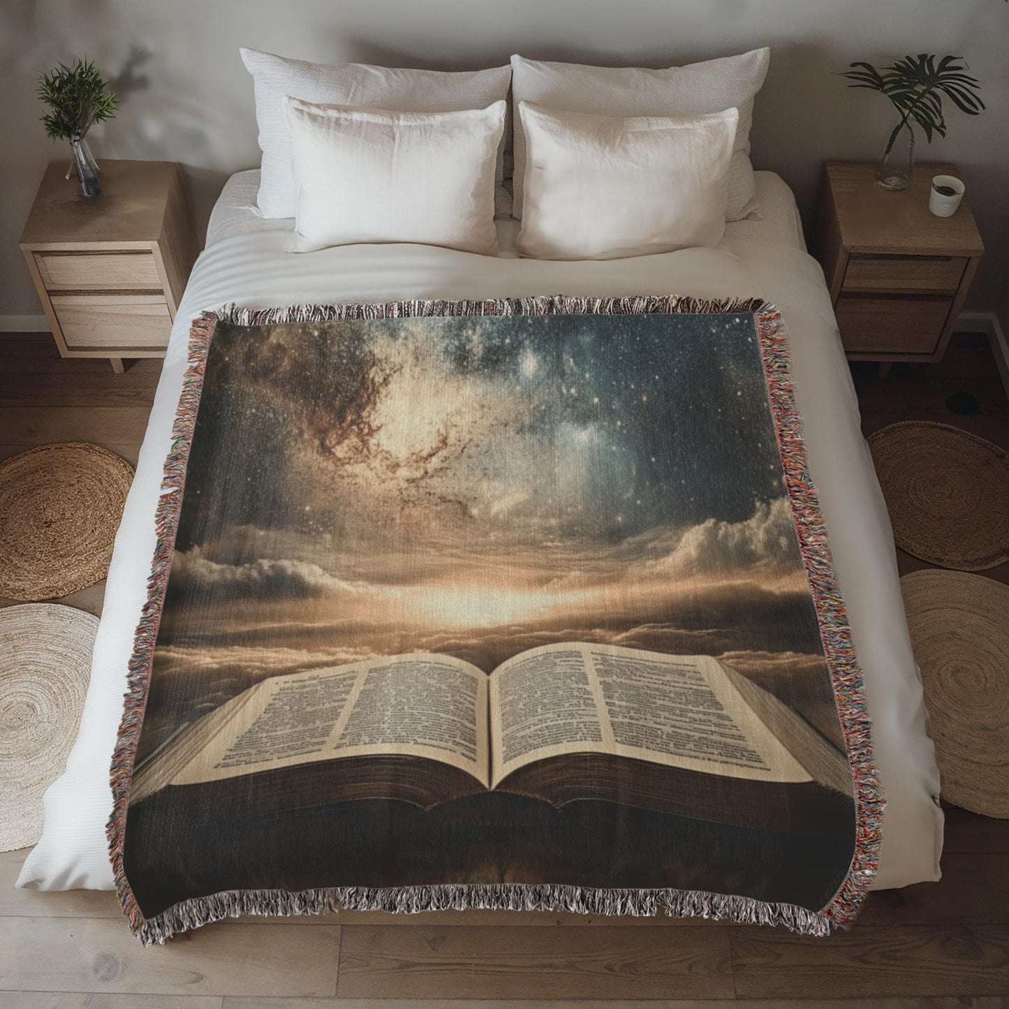 Divine Holy Bible Blanket – Ultra-Soft with Tassels and Sacred Heavenly Atmosphere