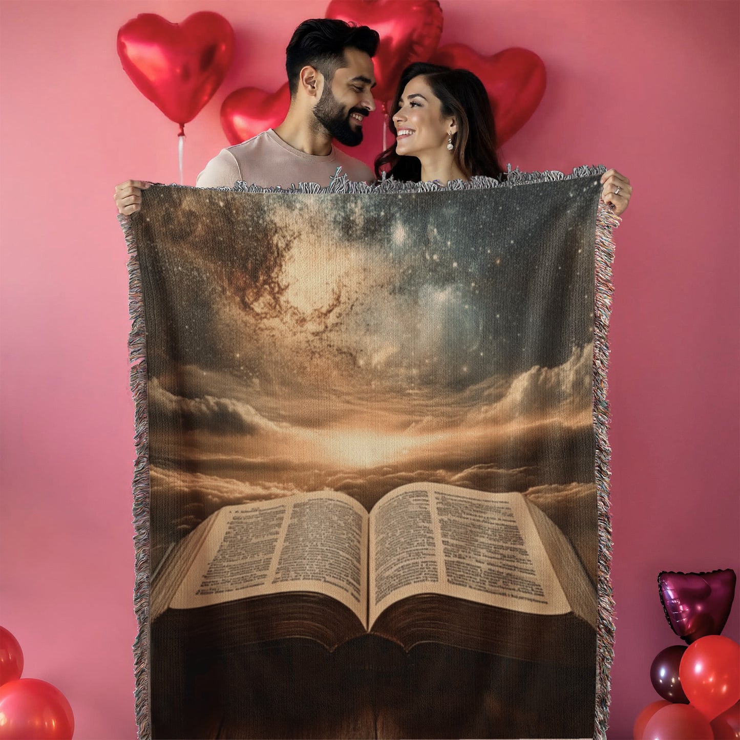 Divine Holy Bible Blanket – Ultra-Soft with Tassels and Sacred Heavenly Atmosphere