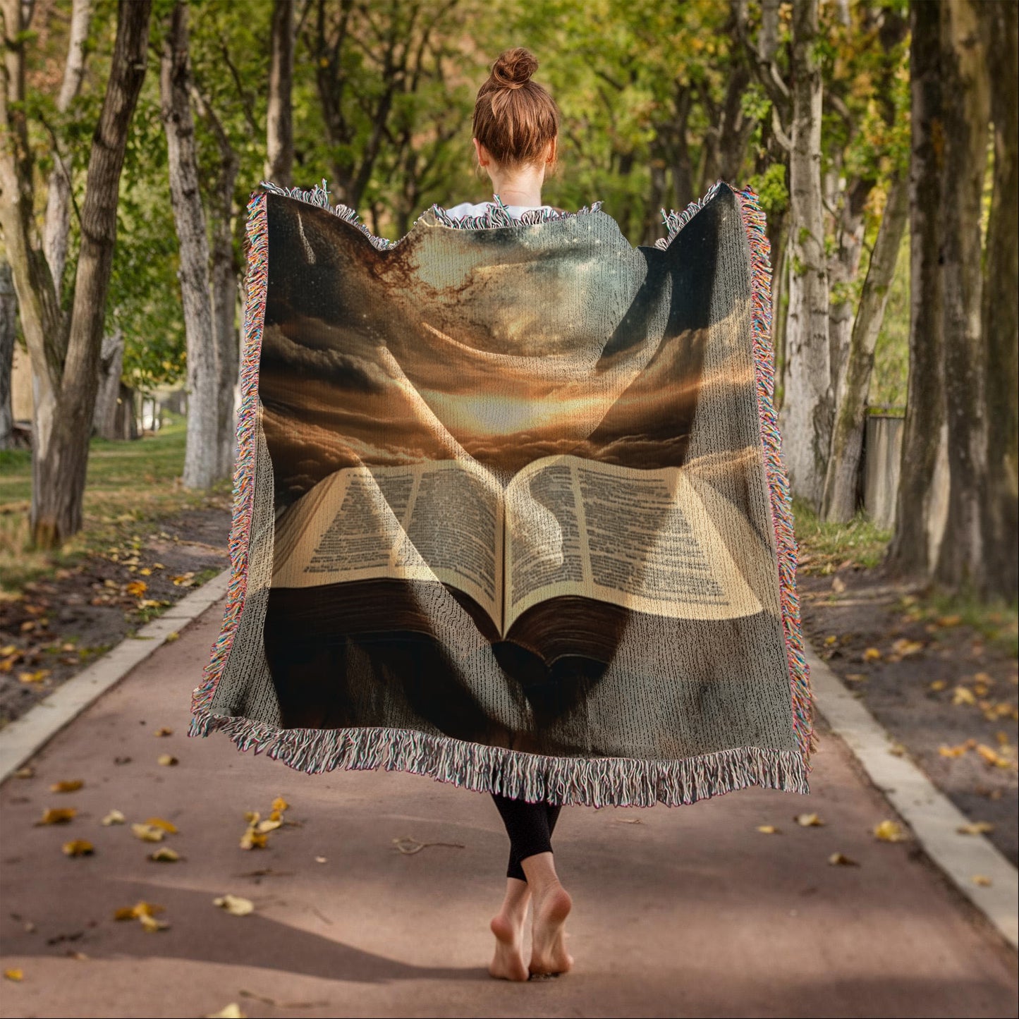 Divine Holy Bible Blanket – Ultra-Soft with Tassels and Sacred Heavenly Atmosphere