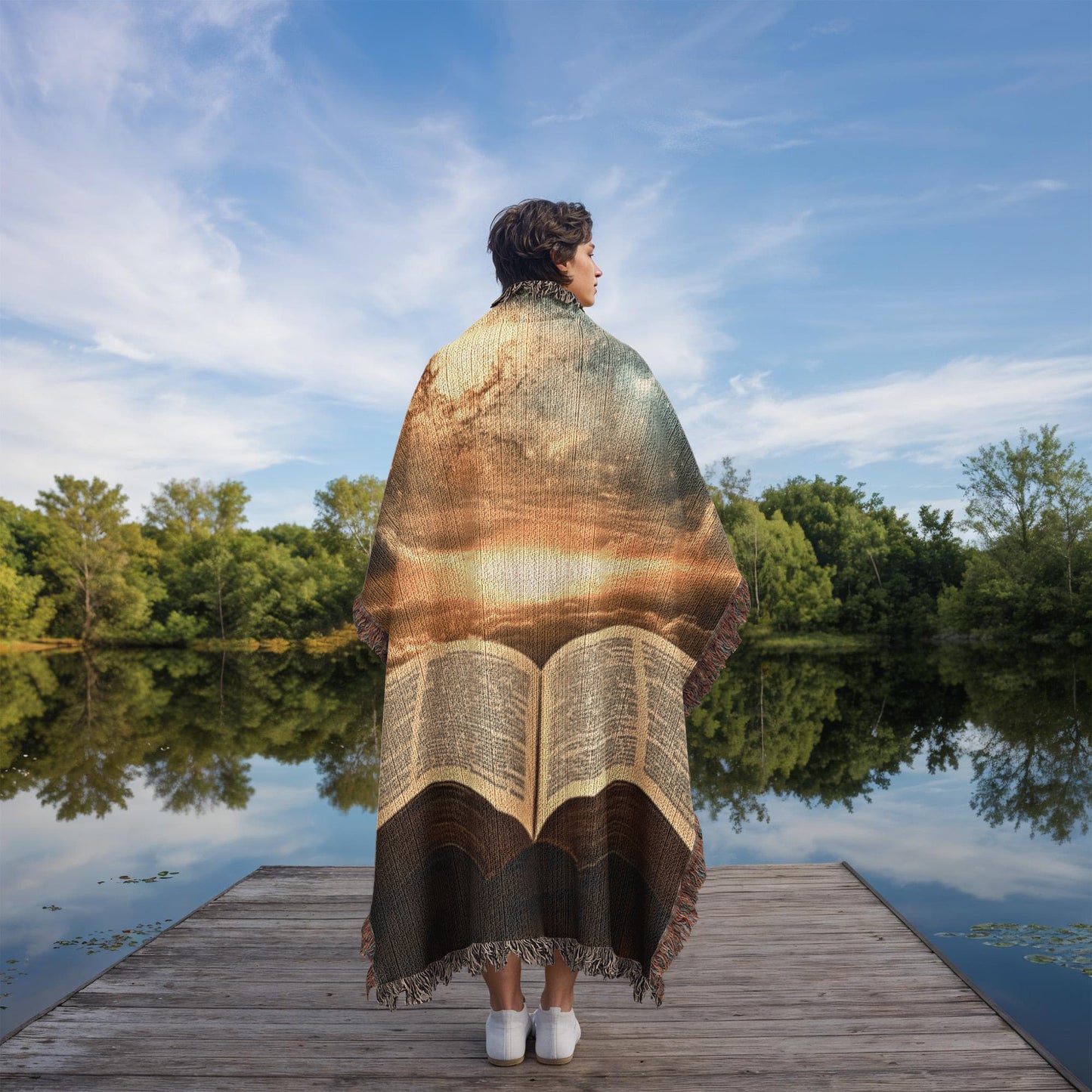 Divine Holy Bible Blanket – Ultra-Soft with Tassels and Sacred Heavenly Atmosphere