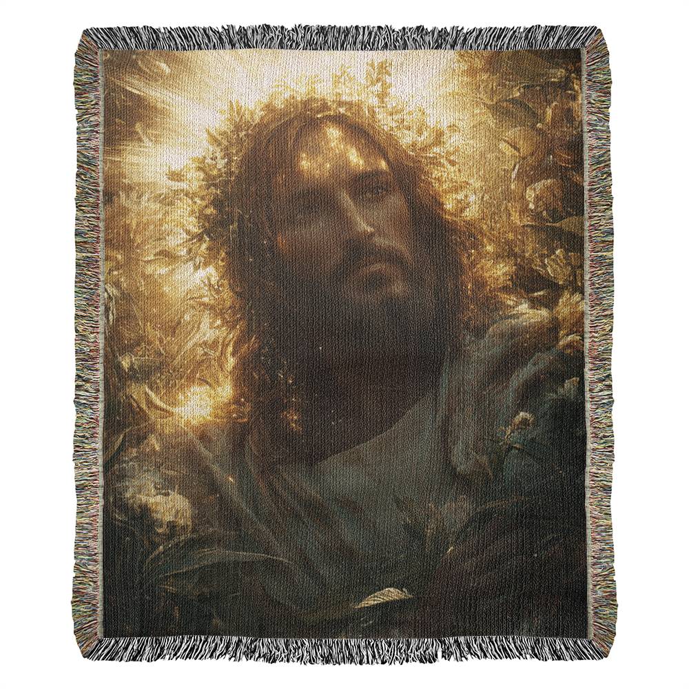 Divine Light Jesus Blanket – Plush, Warm Fabric with Colorful Tassels for Ultimate Comfort