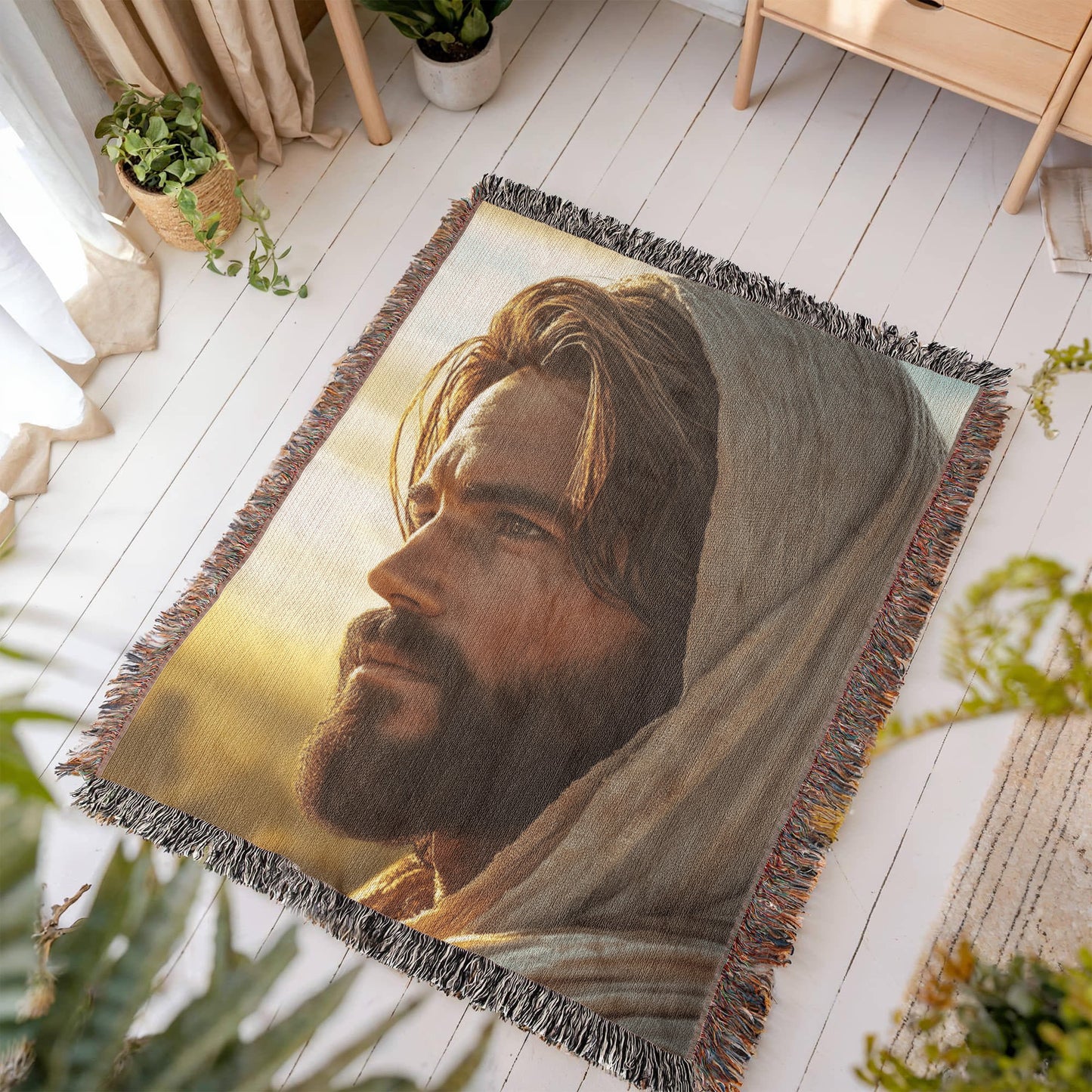 Jesus Blanket – Soft, Warm Material with Tassel Details for Comfort