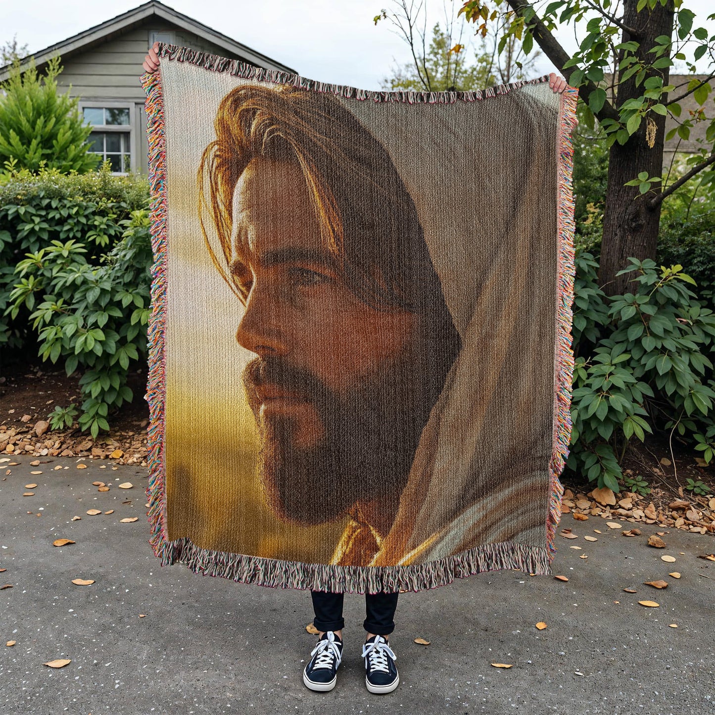 Jesus Blanket – Soft, Warm Material with Tassel Details for Comfort