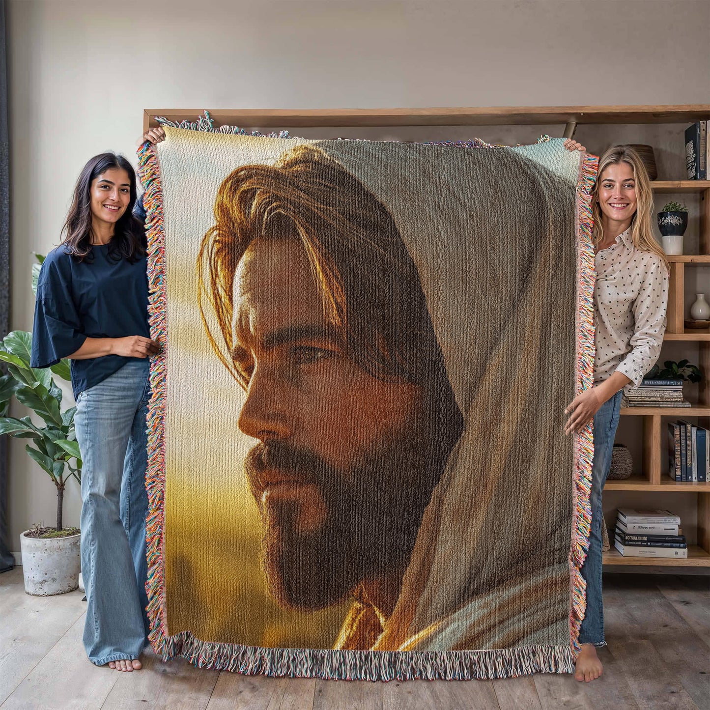 Jesus Blanket – Soft, Warm Material with Tassel Details for Comfort