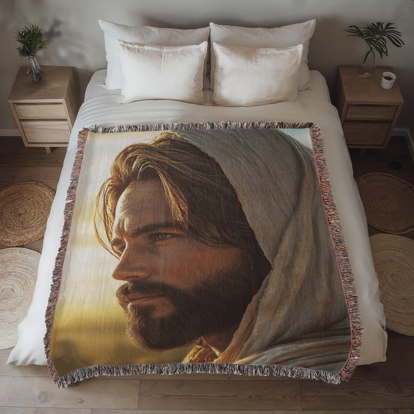 Jesus Blanket – Soft, Warm Material with Tassel Details for Comfort