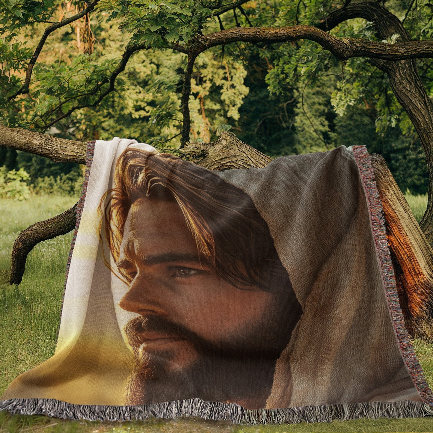 Jesus Blanket – Soft, Warm Material with Tassel Details for Comfort