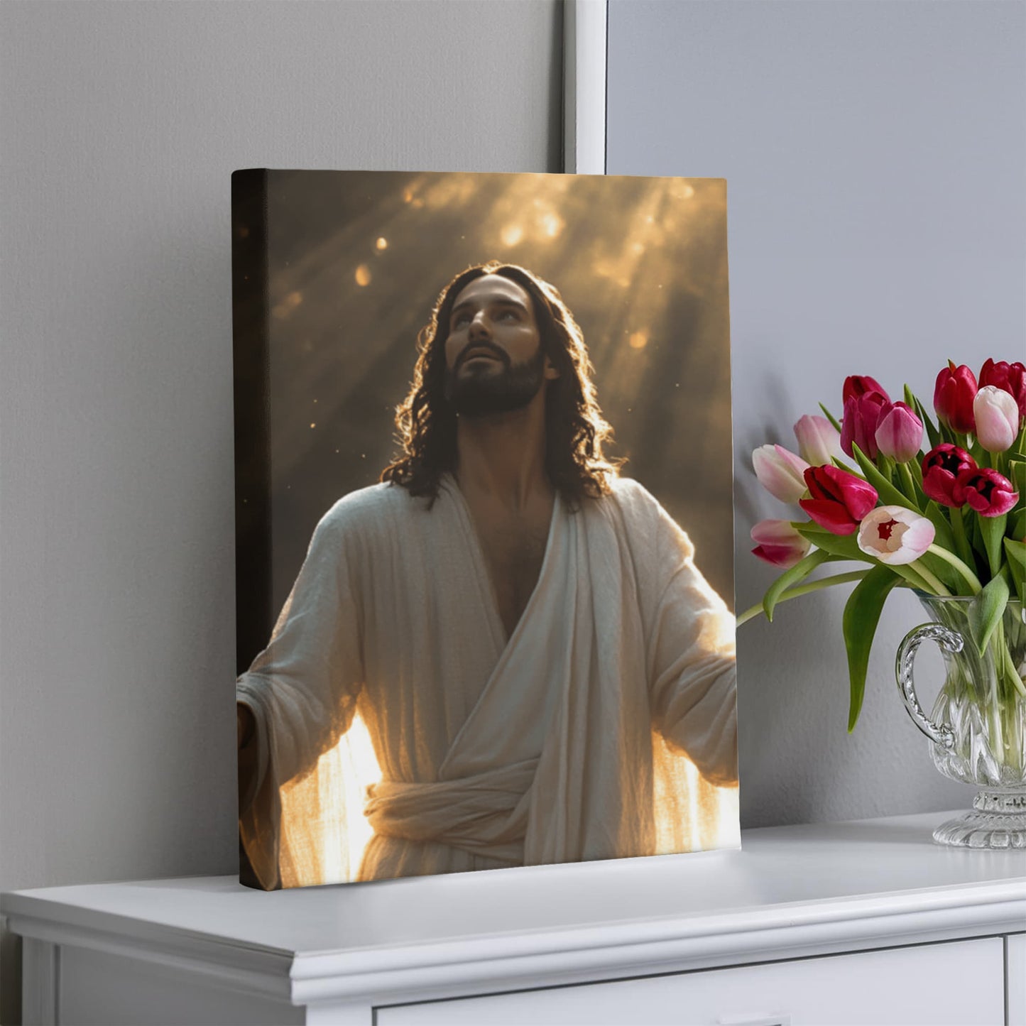 Heavenly Light Canvas – Divine Glow, Sacred Presence, A Symbol of Grace