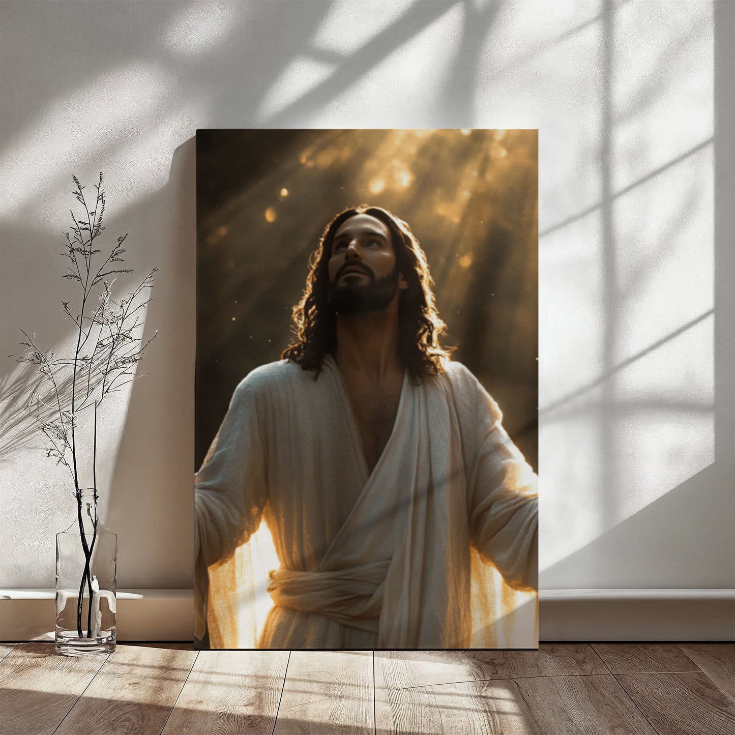 Heavenly Light Canvas – Divine Glow, Sacred Presence, A Symbol of Grace