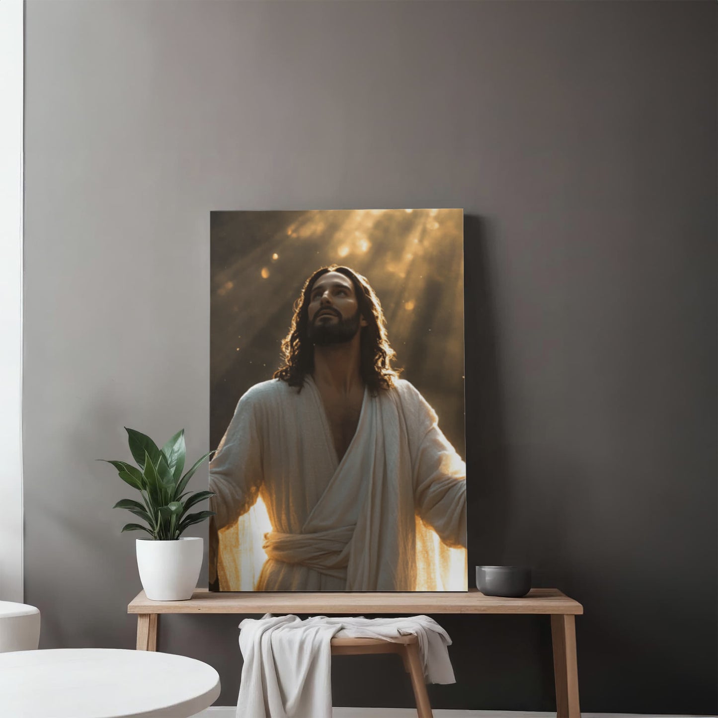 Heavenly Light Canvas – Divine Glow, Sacred Presence, A Symbol of Grace