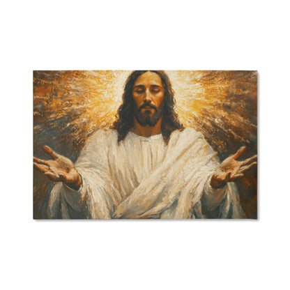 Radiant Savior Canvas – Divine Light, Open Arms, A Vision of Grace