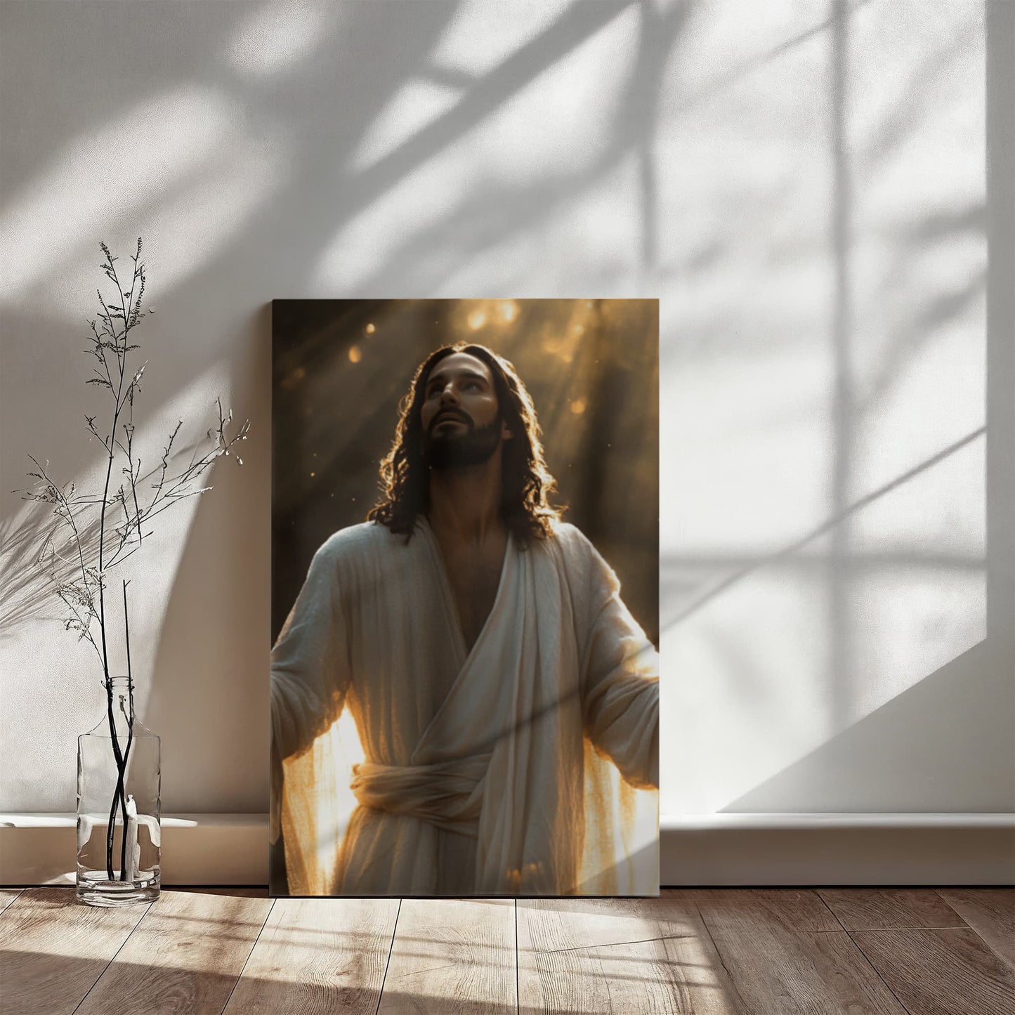 Heavenly Light Canvas – Divine Glow, Sacred Presence, A Symbol of Grace